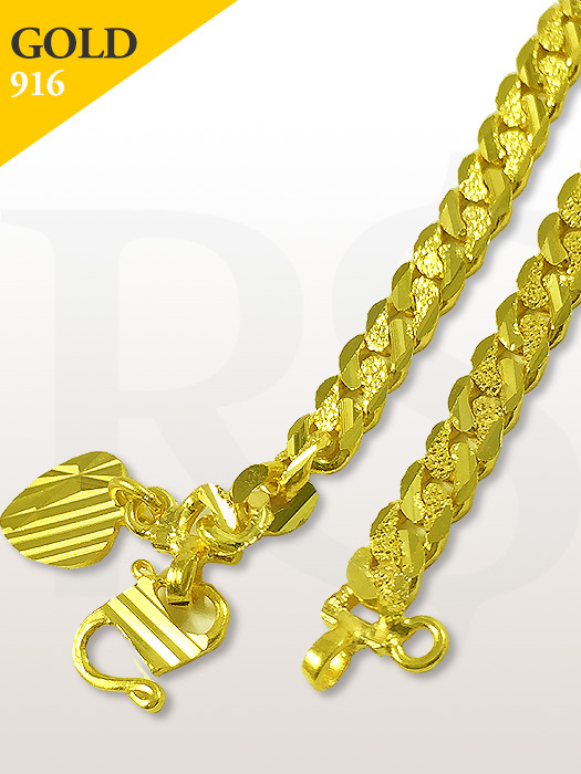 Bracelet Curb Diamond Pattern 916 Gold 6.05 gram