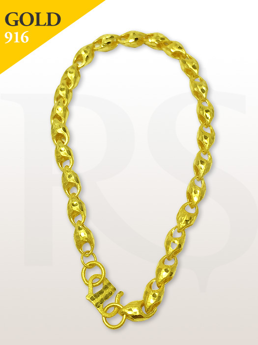 Bracelet Curb Diamond Pattern 916 Gold 6.05 gram