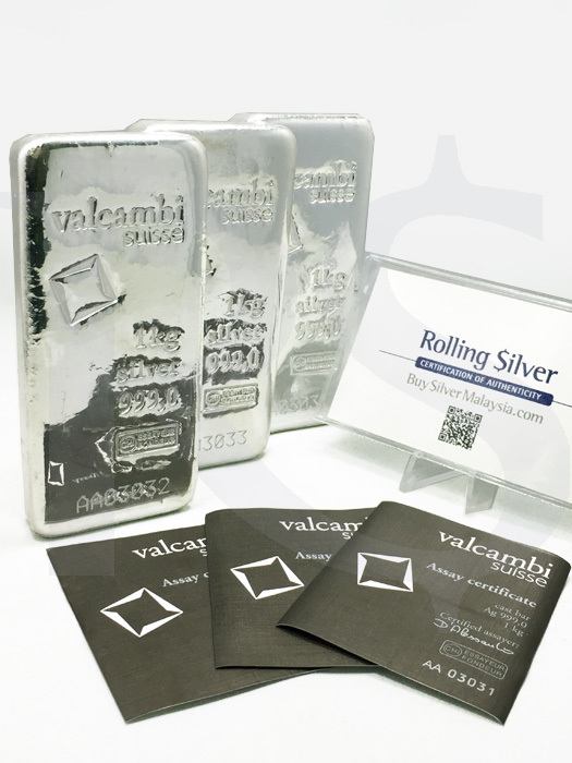 Valcambi Suisse 999 Silver Kilo Bar