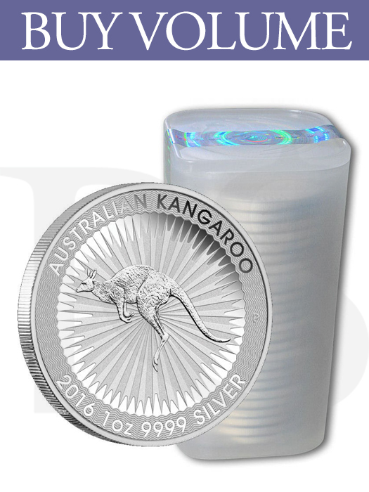 2016 Perth Mint Kangaroo 1 oz Silver Coin (Tube of 25)