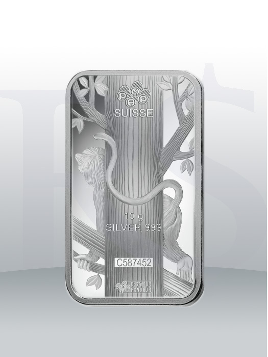 PAMP Suisse Lunar Monkey 10 gram Silver Bar