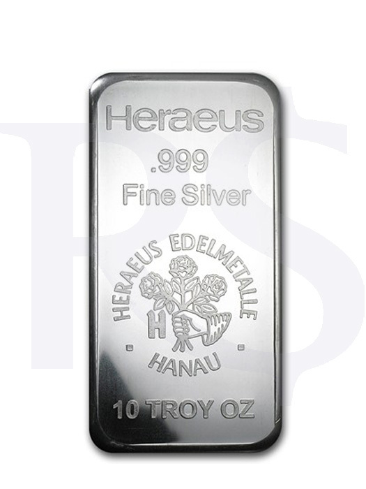 Heraeus 10 oz .999 Silver Bar