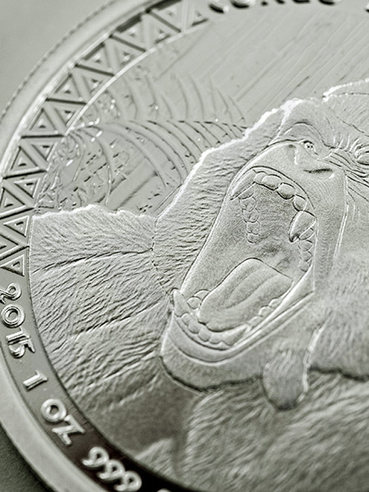 2015 Congo Silverback Gorilla 1 oz Silver Coin