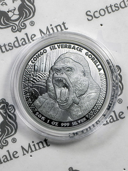 2015 Congo Silverback Gorilla 1 oz Silver Coin