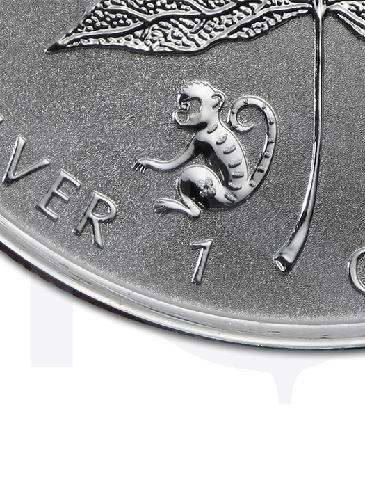 2016 Monkey Privy 1 oz Canadian Silver Maple Leaf (with Capsule)
