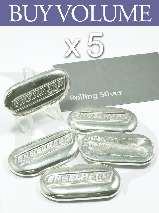Buy Volume: 5 or more Engelhard 2 oz 999 Casting Silver Bar
