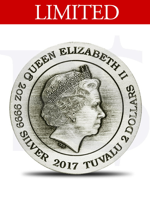 2017 Perth Mint Norse Gods Freya Rimless Antiqued 2 oz Silver Coin