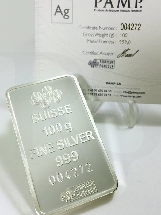 PAMP Suisse Lady Fortuna 100 gram Silver Bar