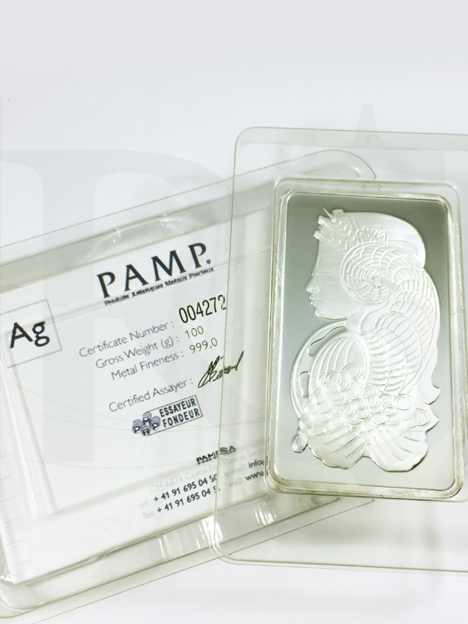PAMP Suisse Lady Fortuna 100 gram Silver Bar