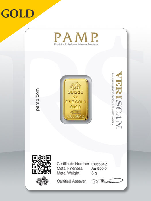 PAMP Suisse Lady Fortuna 5 gram Gold Bar (Veriscan®)