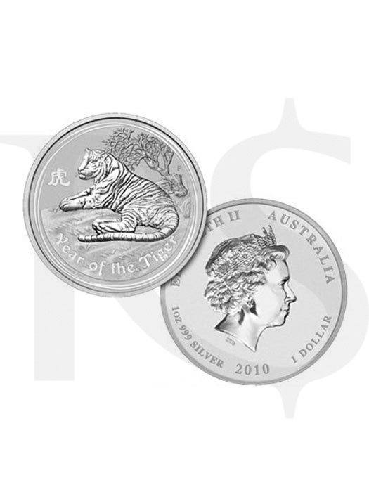 2010 Perth Mint Lunar Tiger 1 oz Silver Coin