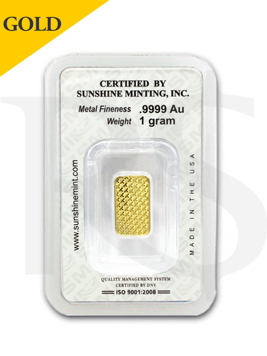 Sunshine Mint 1 gram 9999 Gold Bar