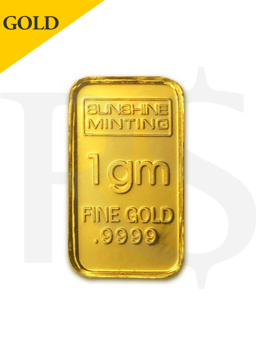 Sunshine Mint 1 gram 9999 Gold Bar