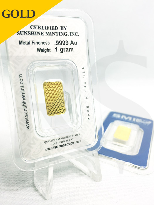 Sunshine Mint 1 gram 9999 Gold Bar