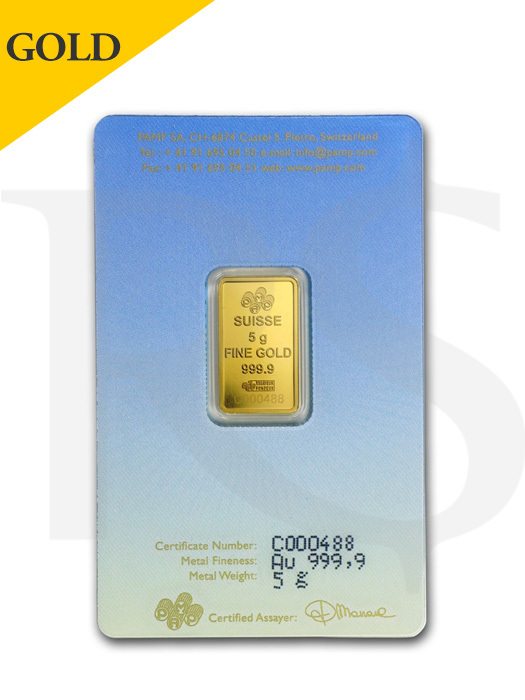 PAMP Suisse Romanesque Cross 5 gram Gold Bar (Religious Series)