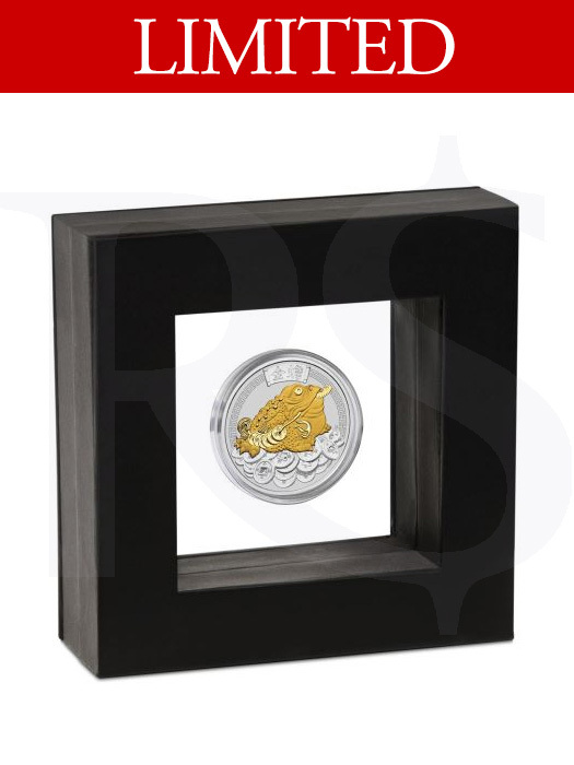 Shop 2018 Perth Mint Gold Glided Money Toad 1 oz Silver Coin