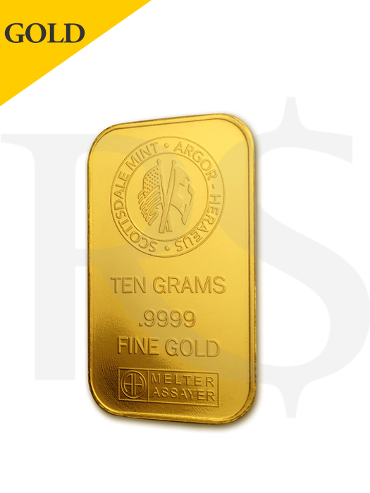 Scottsdale Certi-Lock 10 gram .9999 Gold Bar
