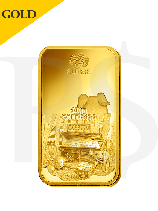 PAMP Suisse Lunar Pig 100 gram Gold Bar
