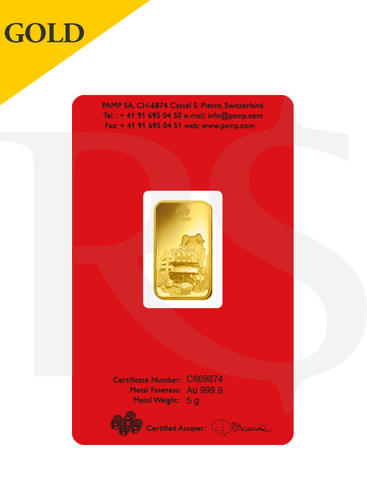 PAMP Suisse Lunar Pig 5 gram Gold Bar