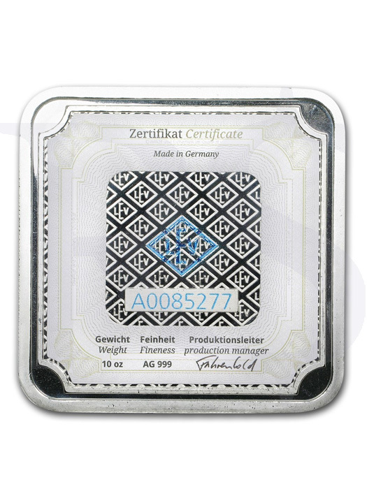Geiger Edelmetalle (Original Square Series) 10 oz Silver Bar