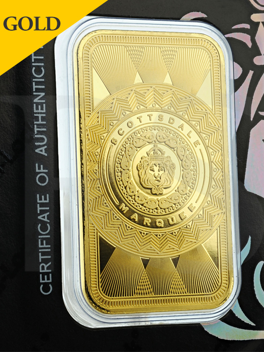 Scottsdale Certi-Lock Marquee 1 oz Gold Bar