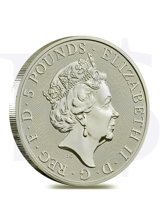 2020 Great Britain Queens Beast (White Lion) 2 oz Silver Coin