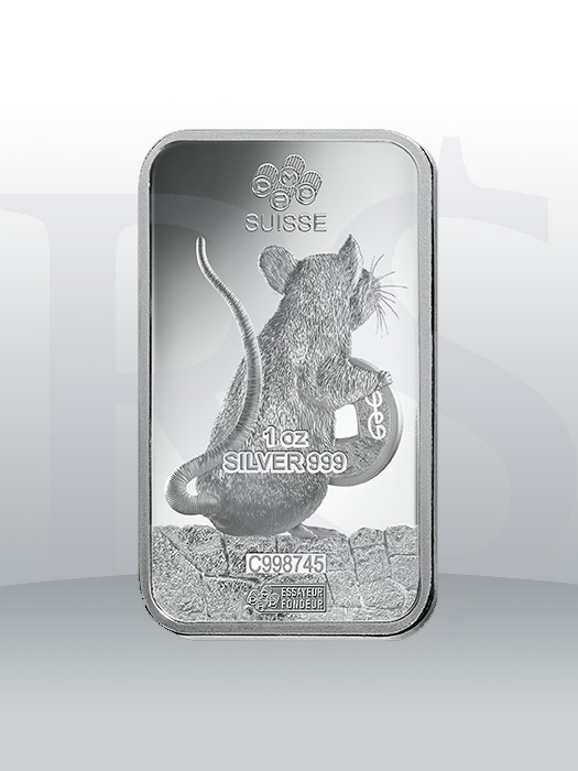 PAMP Suisse Lunar Rat 1 oz Silver Bar