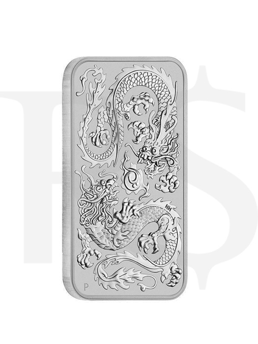 2020 Perth Mint Dragon Rectangular 1 oz Silver Coin (with Capsule)