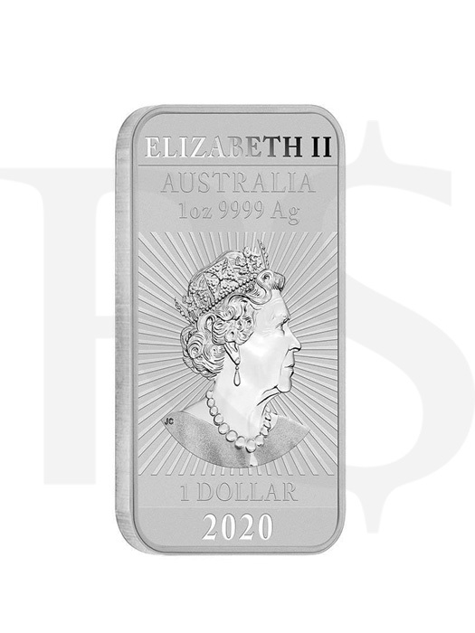 2020 Perth Mint Dragon Rectangular 1 oz Silver Coin (with Capsule)