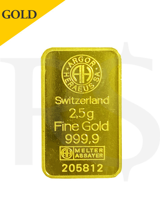 Argor-Heraeus 2.5 gram 9999 Gold Bar