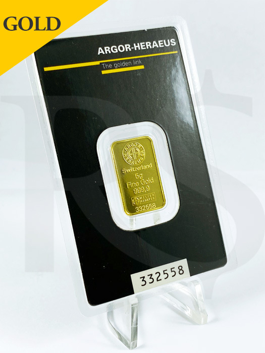 Argor-Heraeus 5 gram 9999 Gold Bar