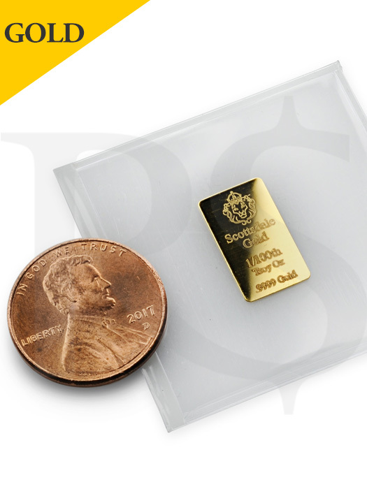 Scottsdale LBMA 1/100th oz (0.311g) .9999 Gold Bar