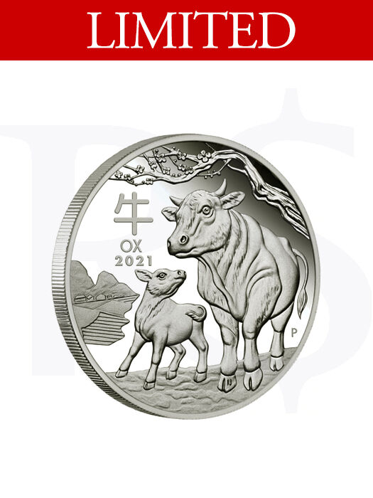 2021 Perth Mint Lunar Ox 1/2oz Silver Proof Coin