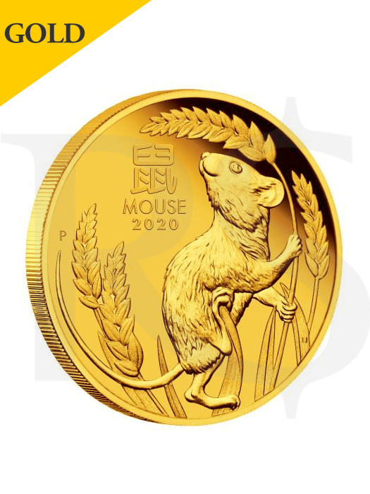 2020 Perth Mint Lunar Mouse 1/10 oz 9999 Gold Proof Coin