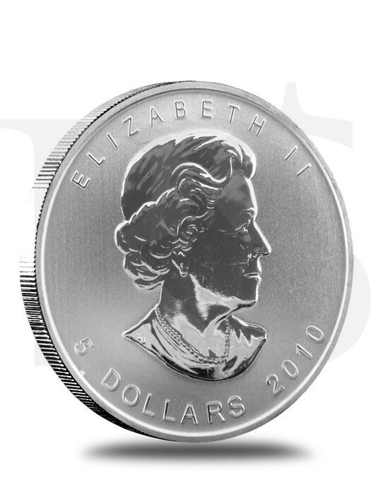 2010 Canada Maple Leaf 1 oz Silver Coin (with Capsule)