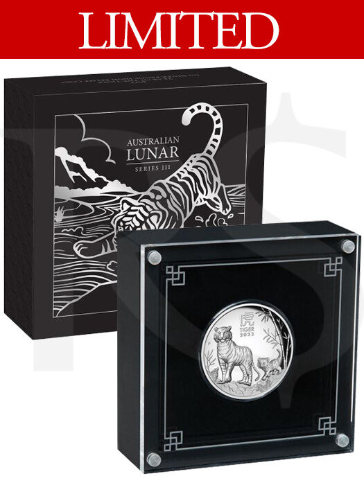 2022 Perth Mint Lunar Tiger 1 oz High Relief Silver Proof Coin