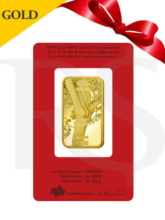 PAMP Suisse Lunar Tiger 1 oz (31.1g) Gold Bar