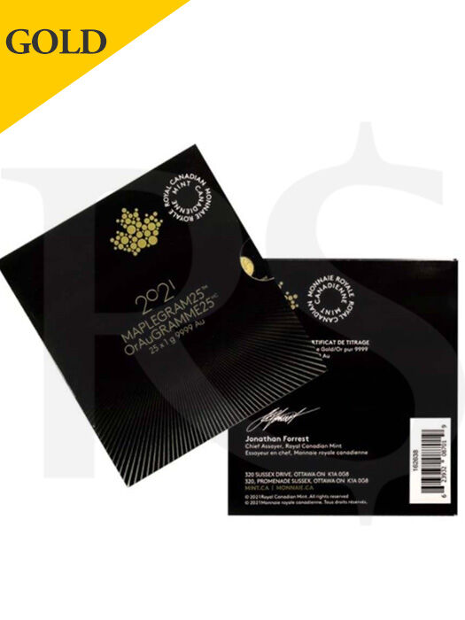 2021 RCM Maplegram25™ 9999 Gold Coin