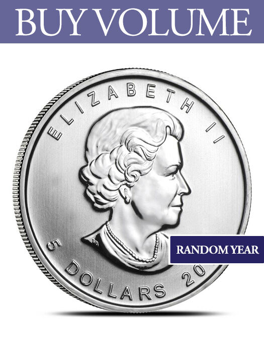 Canada Maple Leaf 1 oz Silver Coin - Random Year (Tube of 25