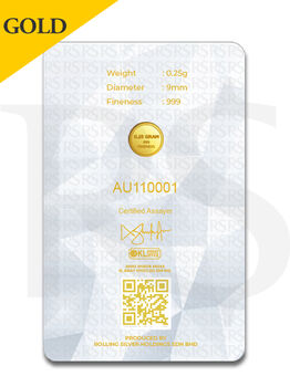 AUGoldCoin 0.25 gram 999 Gold Coin (White)
