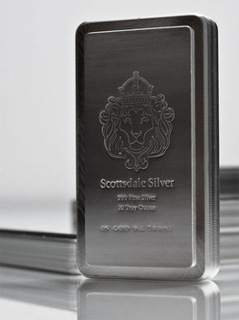 Buy Volume: 5 or more Scottsdale "The Stacker" 10 oz Silver Bar