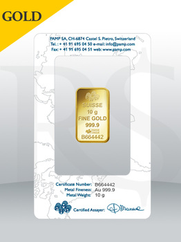 PAMP Suisse Lady Fortuna 10 gram 999 Gold Bar