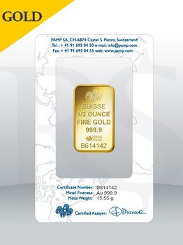 PAMP Suisse Lady Fortuna 1/2 oz (15.55g) Gold Bar