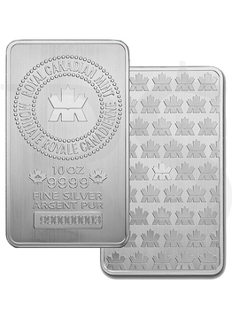 Royal Canadian Mint (RCM) .9999 Pure 10 oz Silver Bar