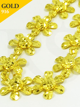Bracelet Flower Charms 916 Gold 6.5 gram