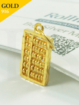 Abacus Pendant 916 Gold 3.25 gram