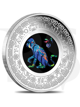 2016 Perth Mint Opal Lunar Monkey 1 oz Silver Proof Coin