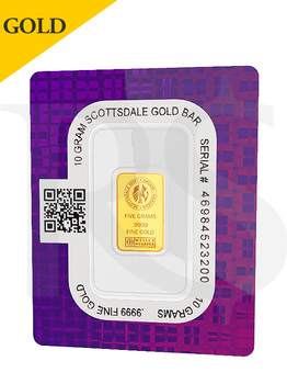 Scottsdale Certi-Lock 5 gram .9999 Gold Bar v1