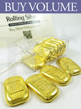 Buy Volume: Box of 10 or more PAMP Suisse 50 gram Casting Gold Bars