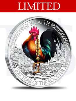 2017 Perth Mint Rooster Wealth / Wisdom 1 oz Silver Proof Coin